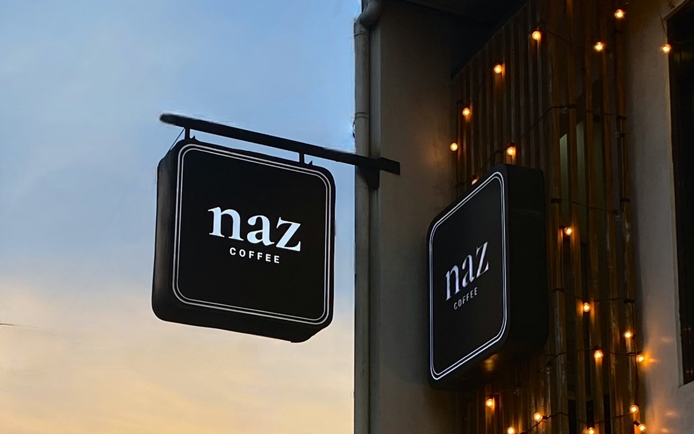 The Naz Coffee storefront, flagship of the Naz Ventures ecosystem
